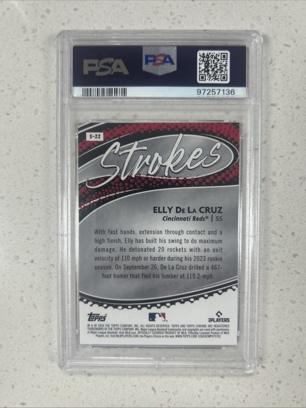 2024 Topps Chrome - Strokes Elly de La Cruz #S-22 (RC) PSA GEM MT 10 Reds RC view 2