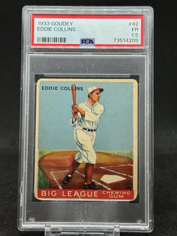 1933 Goudey Eddie Collins #42 PSA 1.5 HOF Pre-War 3000 Hit Club Vintage Low Pop