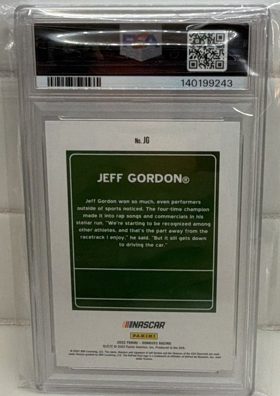 Panini 2022 Donruss NASCAR Downtown Jeff Gordon #JG PSA 9  view 2
