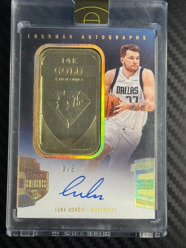2021-22 Eminence #LA-LUD Luka Doncic gold bar 1 Troy Ounce On card Auto #-3
