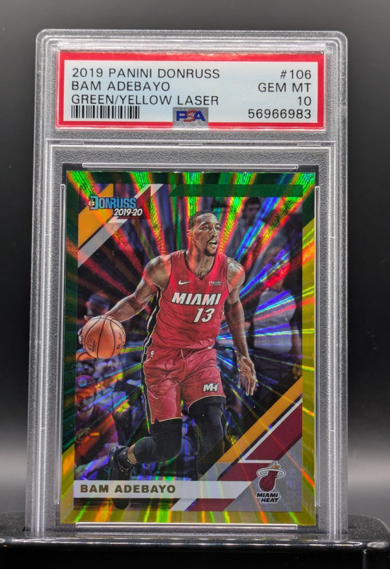 2019-20 Donruss #106 Holo Green Yellow Laser - Bam Adebayo - PSA 10