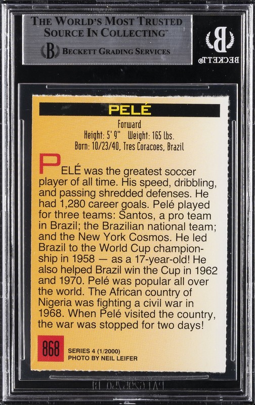 2000 SI FOR KIDS II SOCCER #868 PELE BGS 7 view 2