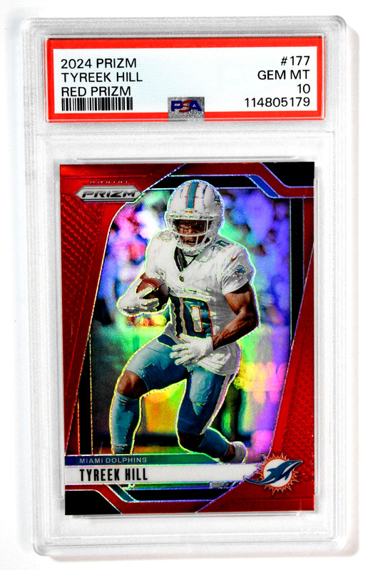 2024 Panini Prizm #177 Tyreek Hill Red Prizm SSP PSA 10 Gem Mint