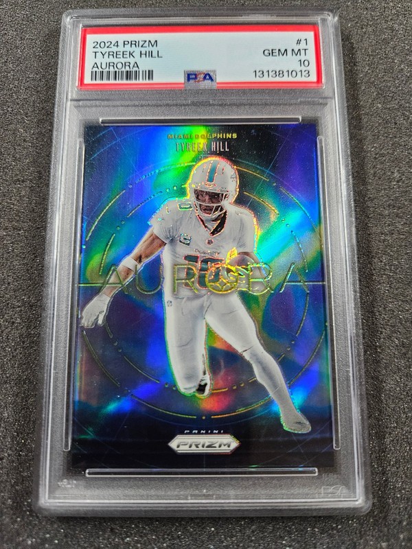 🌟 TYREEK HILL 2024 Panini Prizm Aurora #1 CASE HIT PSA 10 SSP