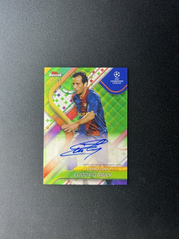 2024-25 Topps Finest Ludovic Giuly FC Barcelona #BA-LG Auto Lime Green /99