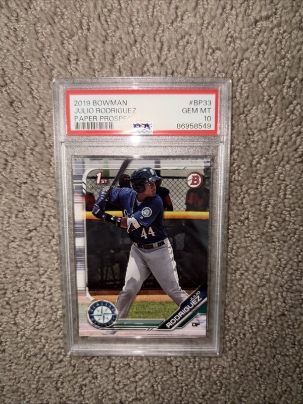 JULIO RODRIGUEZ 2019 Bowman MLB Baseball Paper Prospects 1st #BP33 PSA 10