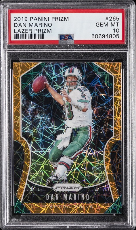 2019 PANINI PRIZM LAZER PRIZM #265 DAN MARINO PSA 10