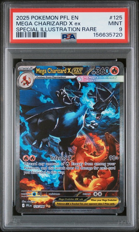 2025 POKEMON PHANTASMAL FLAMES SPECIAL ILLUSTRATION MEGA CHARIZARD X EX PSA 9