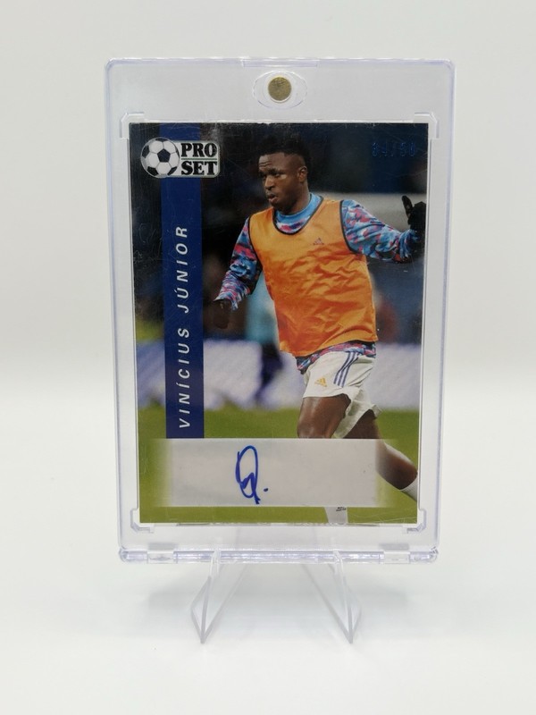 2022 Pro Set Vinicius Junior #PS-VJ1 Blue /50 Autograph Soccer Serial Numbered