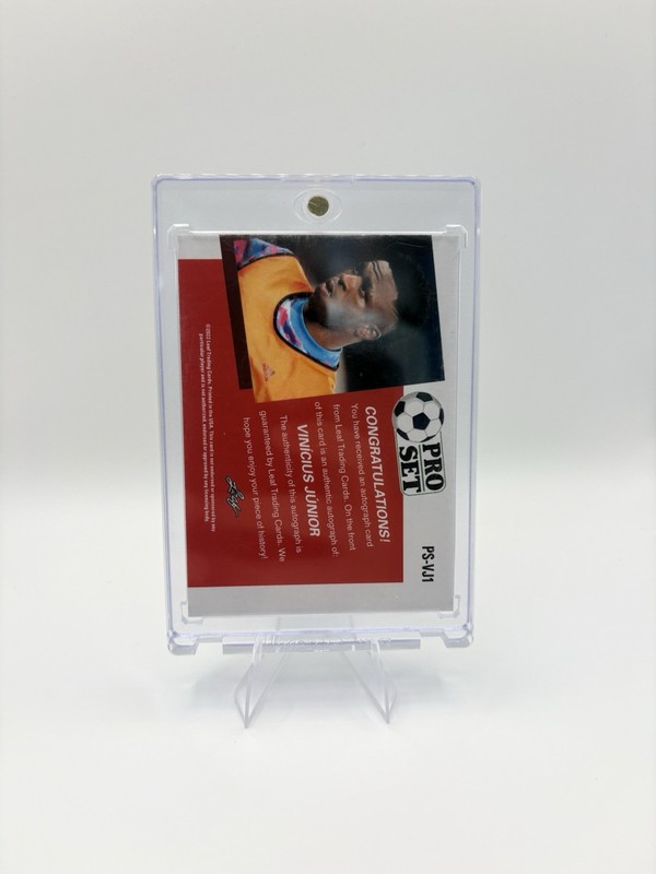 2022 Pro Set Vinicius Junior #PS-VJ1 Blue /50 Autograph Soccer Serial Numbered view 2