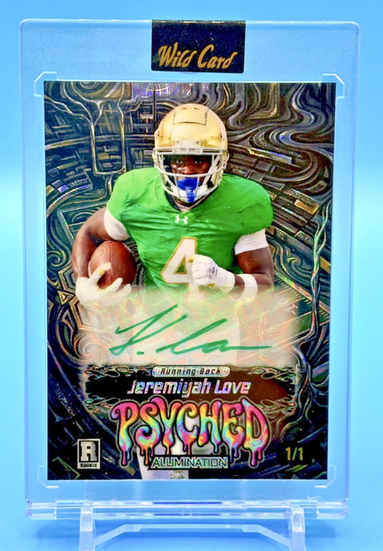 2026 Wild Card Alumination Jeremiyah Love Auto 1/1 Psyched Insert Just the Hits