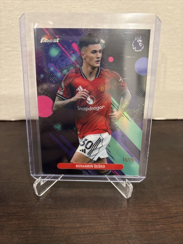 2025-26 TOPPS FINEST PREMIER LEAGUE BENJAMIN SESKO BLACK Refractor #11/20 SP Man