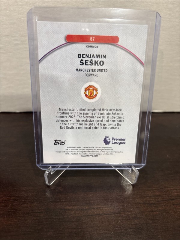 2025-26 TOPPS FINEST PREMIER LEAGUE BENJAMIN SESKO BLACK Refractor #11/20 SP Man view 2