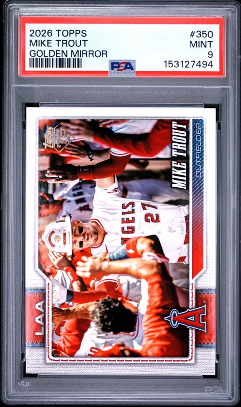 2026 TOPPS GOLDEN MIRROR #350 MIKE TROUT PSA 9