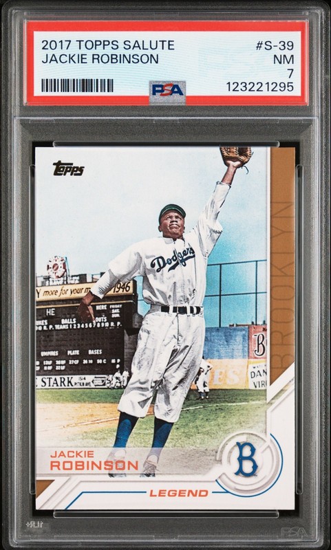 2017 TOPPS SALUTE #S-39 JACKIE ROBINSON PSA 7