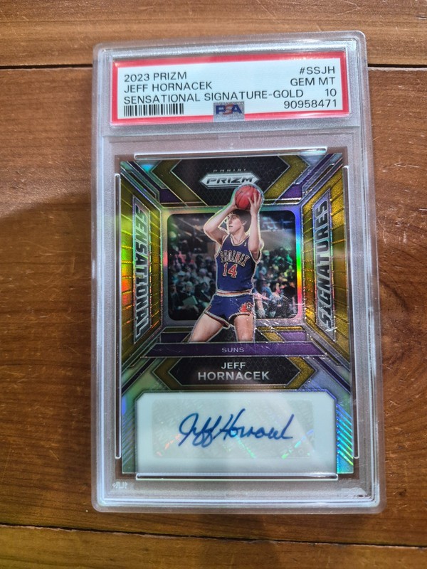 2023-24 Panini Prizm Jeff Hornacek Sensational Signatures Gold # /10 PSA 10 🔥🔥