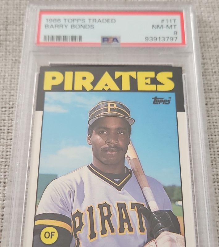 Topps 1986 Traded Barry Bonds Rookie #11T Pittsburgh Pirates PSA 8