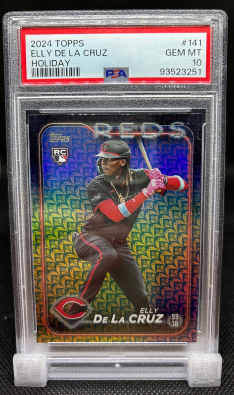 2024 Topps Elly De La Cruz #141 FOIL Holiday Easter Rookie Card RC PSA 10 view 1