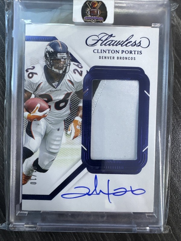 2023 Panini Flawless Clinton Portis Patch Auto Sapphire 1/10 Broncos