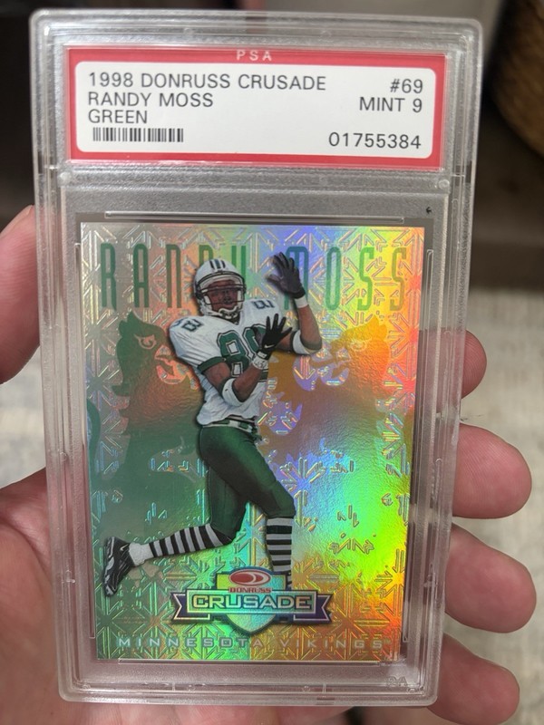 Donruss Leaf Rookies & Stars Crusade Randy Moss Green /250 Rookie PSA 9 #69