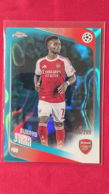 2025-26 Topps Chrome UEFA Teal Lava Refractor/299 Bukayo Saka FCLN