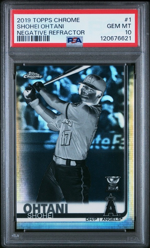 2019 Topps Chrome Shohei Ohtani #1 Negative Refractor Rookie Cup PSA 10 DODGERS