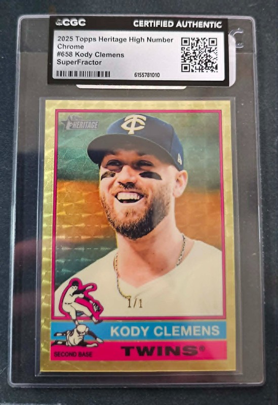 2025 TOPPS Heritage High Number Kody Clemens #658 1/1 Superfractor Twins