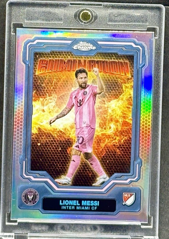 Lionel Messi   FLAME REFRACTOR  CHROME INTER MIAMI  CARD