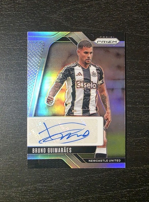 2024-25 Panini EPL Prizm Bruno Guimaraes Auto Silver Prizm /99 Newcastle