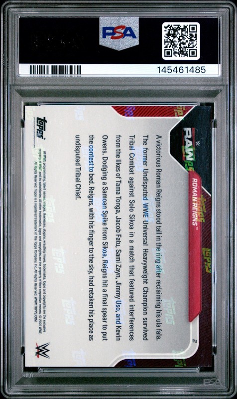 2025 TOPPS NOW WWE #2 ROMAN REIGNS PSA 9 view 2