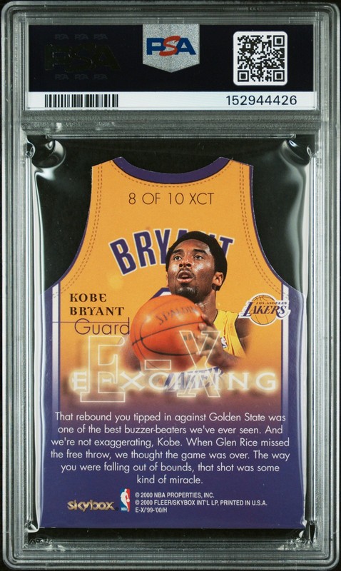 1999 SKYBOX E-X E-XCITING #8 KOBE BRYANT PSA 8 view 2