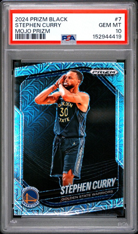 2024 PANINI PRIZM BLACK MOJO PRIZM #7 STEPHEN CURRY 9/25 PSA 10