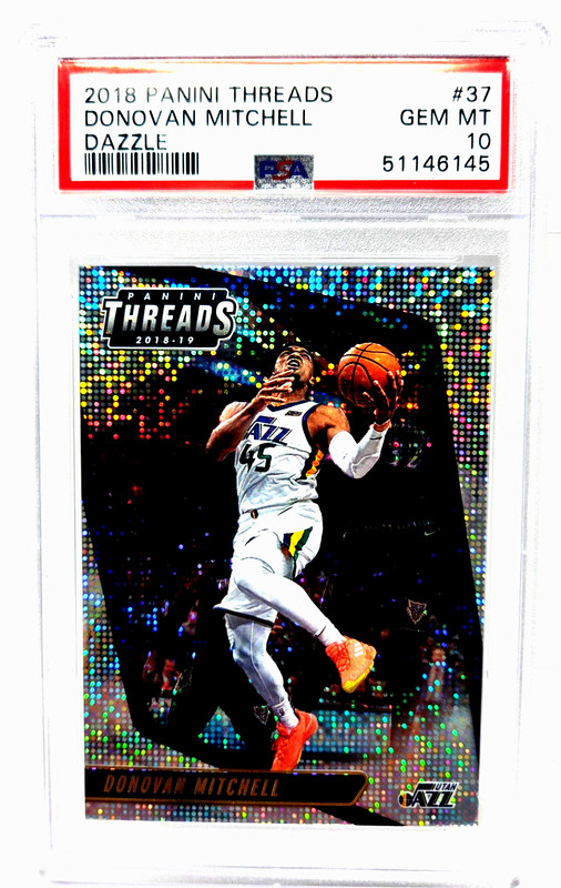 2018 Threads DAZZLE DONOVAN MITCHELL RC Rookie Basketball Card PSA 10 GEM MINT