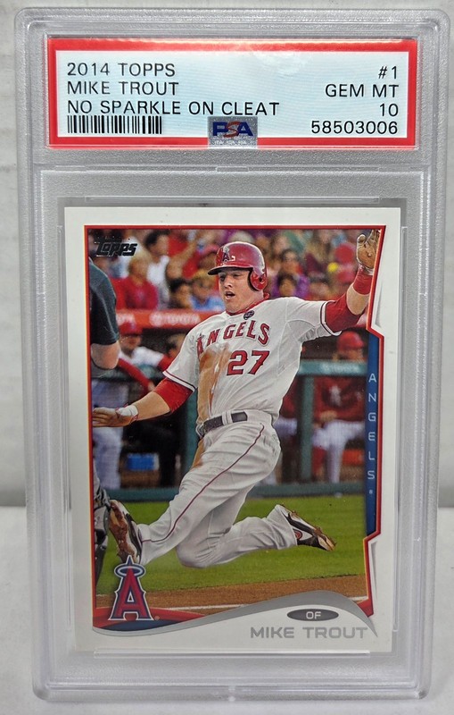 2014 Topps No Sparkle On Cleat MIKE TROUT PSA 10 GEM MINT