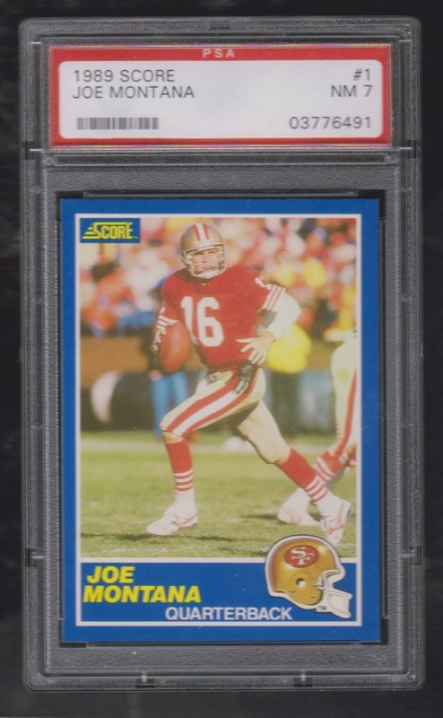 1989 SCORE FOOTBALL #1 JOE MONTANA PSA 7 ** FREE SHIPPING **