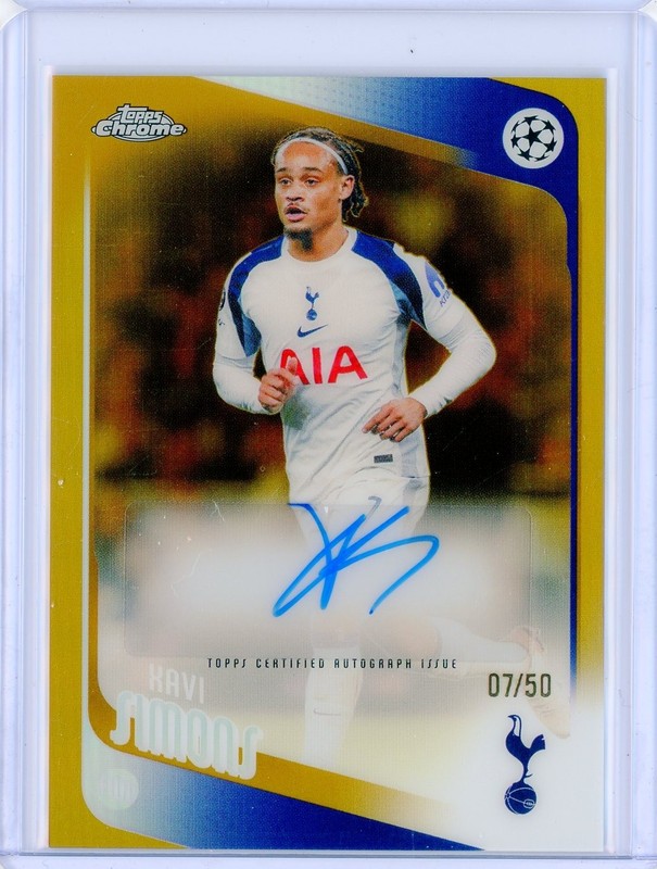 2025-26 Topps Chrome UEFA UCC XAVI SIMONS Tottenham Gold AUTO Autograph 7/50