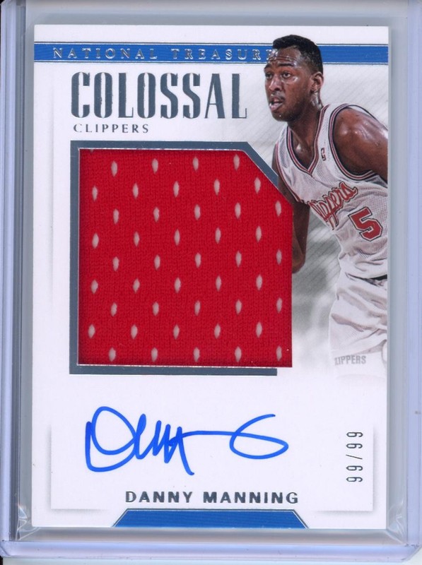 2017-18 National Treasures #CJA-DMG Danny Manning Colossal Auto #/99