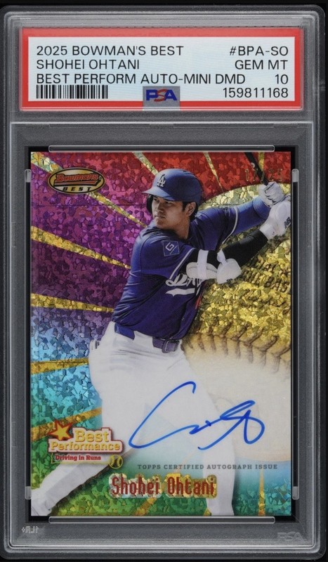 SHOHEI OHTANI PSA 10 2025 BOWMAN’S BEST  AUTO 17/25 JERSEY MATCH !!!