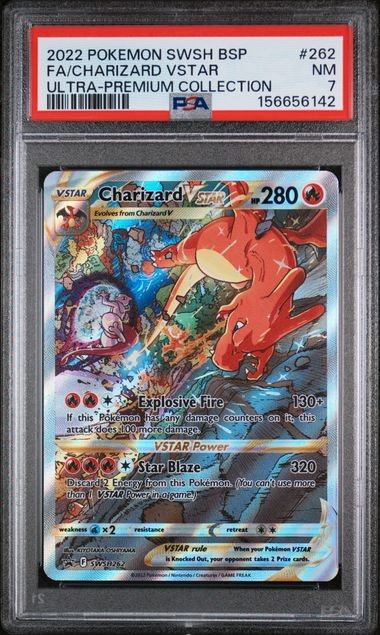 2022 POKEMON SWSH PROMO #262 FA/CHARIZARD VSTAR PSA 7 