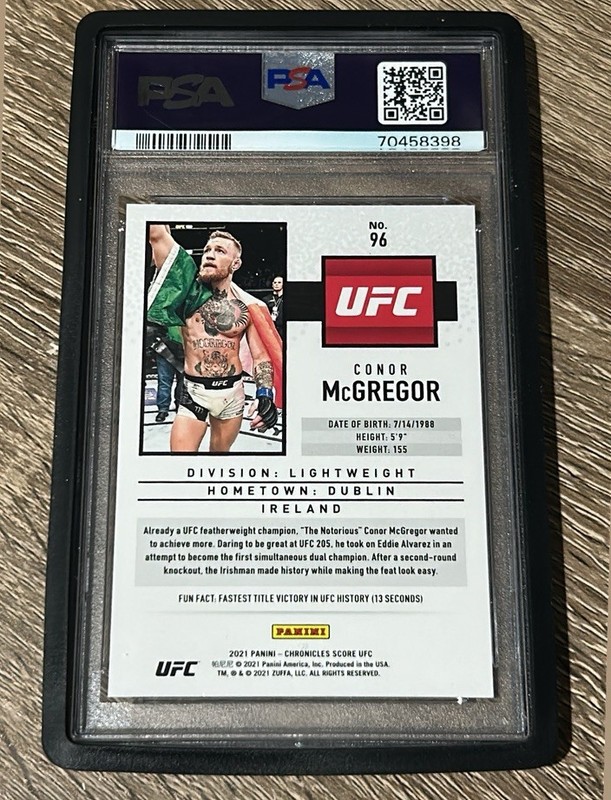 2021 Chronicles UFC PSA 9 Conor McGregor Asia Gold /8 🇮🇪 view 2
