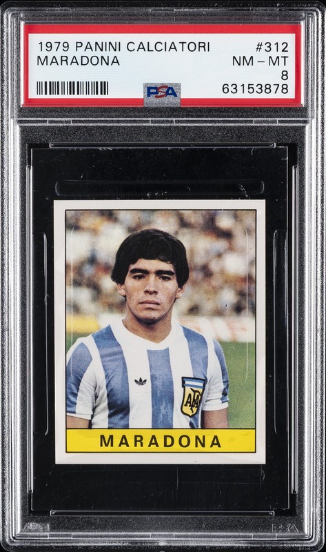 1979 PANINI CALCIATORI #312 DIEGO MARADONA PSA 8