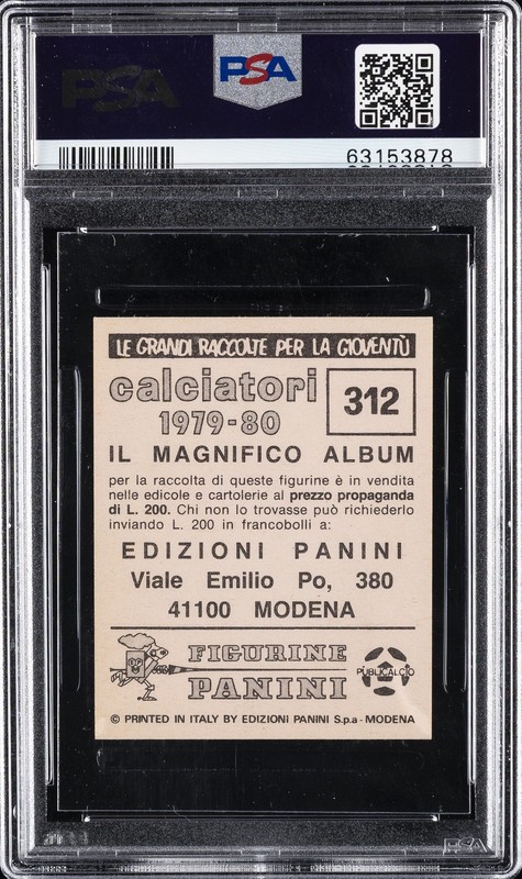1979 PANINI CALCIATORI #312 DIEGO MARADONA PSA 8 view 2