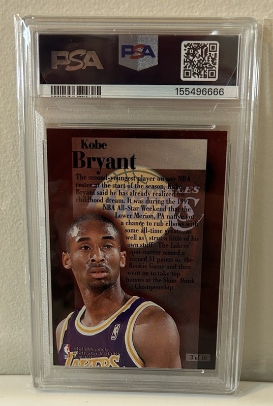 1997 Fleer Kobe Bryant Rookie Rewind PSA 8 NM-MT 🔥 view 2