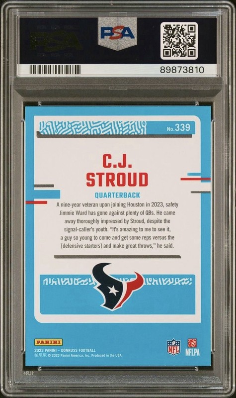 PSA 10 - 2023 Panini Donruss - CJ Stroud Rated Rookie (RC) view 2