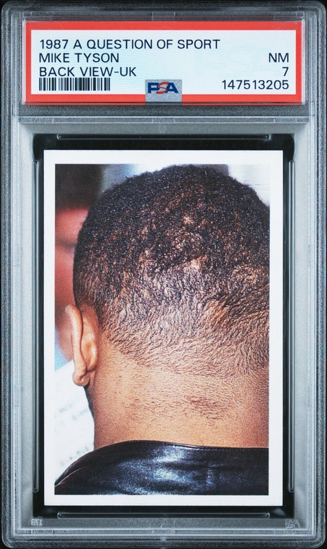 1987 A QUESTION OF SPORT UK BACK VIEW MIKE TYSON ROOKIE RC PSA 7