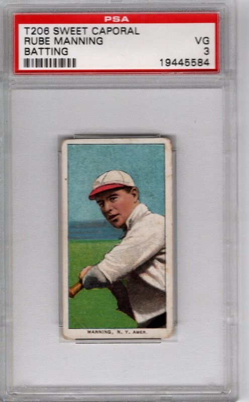 T 206 Rube Manning PSA 3 view 1