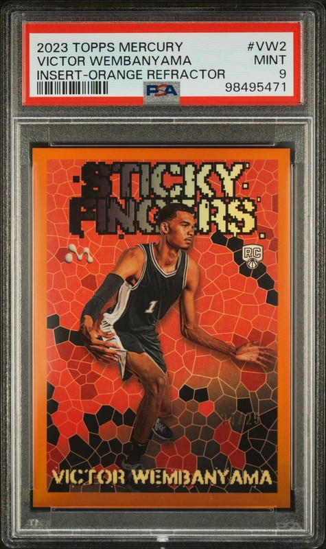 2023 TOPPS MERCURY: ORANGE REFRACTOR INSERT VICTOR WEMBANYAMA RC 24/25 PSA 9
