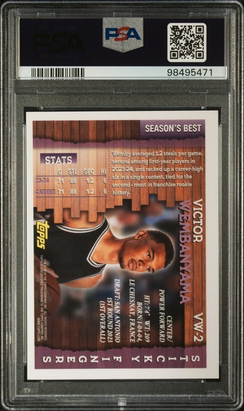 2023 TOPPS MERCURY: ORANGE REFRACTOR INSERT VICTOR WEMBANYAMA RC 24/25 PSA 9 view 2