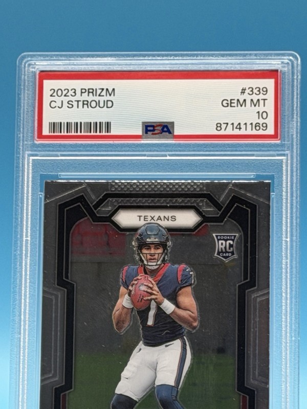 2023 Panini Prizm CJ Stroud Rookie RC Card #339 PSA 10 Houston Texans view 2