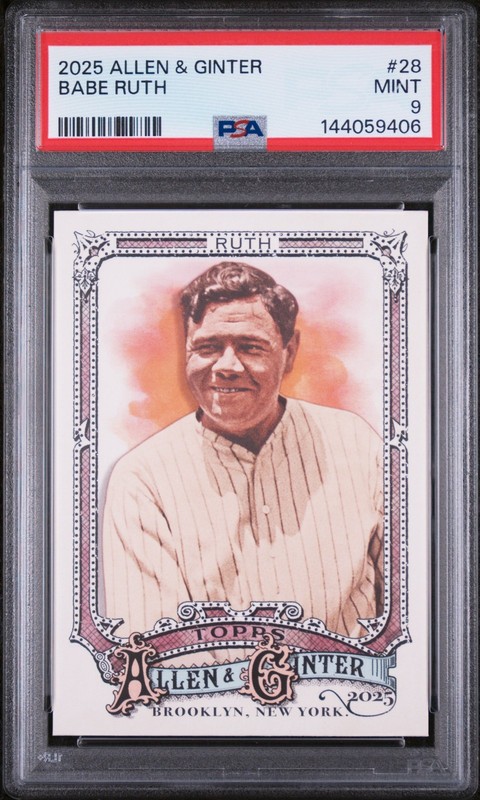 Babe Ruth PSA 9 Mint 2025 Topps Allen & Ginter #28 New York Yankees